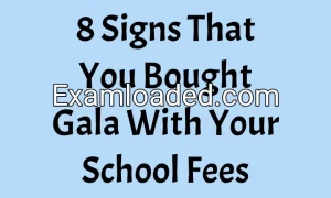 8 Signs That You Bought Gala With Your School Fees