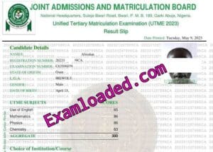 Examloaded 2023 Jamb Result