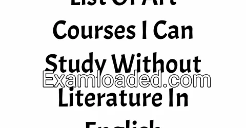 List Of Art Courses I Can Study Without Literature In English