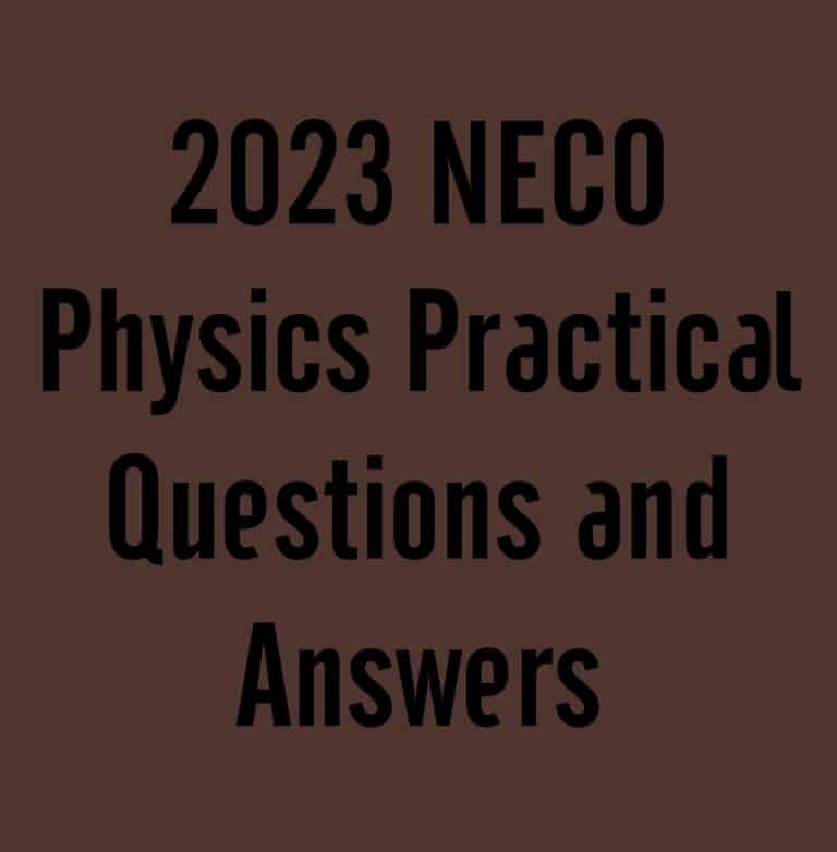 2023 neco physics essay answers