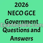 2026 NECO GCE Government Questions and Answers
