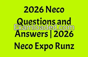 2026 Neco Questions and Answers 2026 Neco Expo Runz