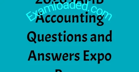 2026 JAMB Accounting Questions and Answers Expo Runz