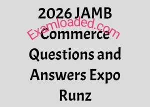2026 JAMB Commerce Questions and Answers Expo Runz