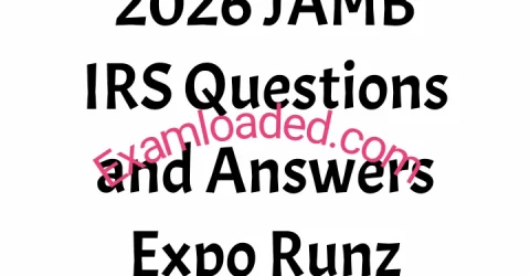 2026 JAMB IRS Questions and Answers Expo Runz