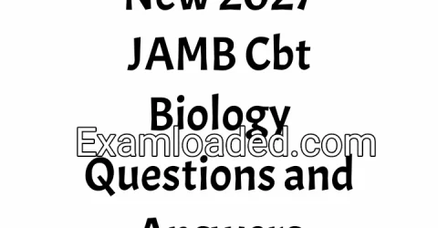 New 2027 JAMB Cbt Biology Questions and Answers