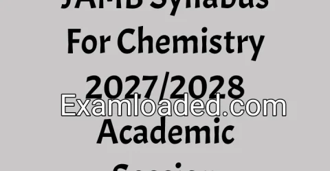 JAMB Syllabus For Chemistry 2027/2028 Academic Session