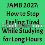 JAMB 2027: How to Stop Feeling Tired While Studying for Long Hours