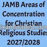 JAMB Areas of Concentration for Christian Religious Studies 2027/2028