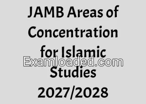 JAMB Areas of Concentration for Islamic Studies 2027/2028