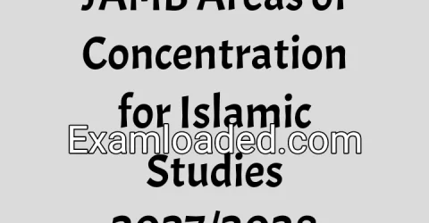 JAMB Areas of Concentration for Islamic Studies 2027/2028