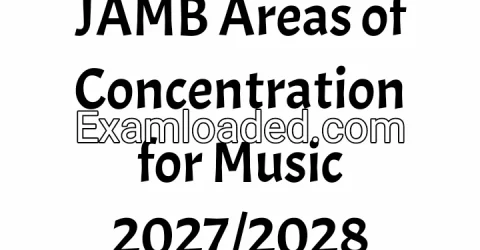 JAMB Areas of Concentration for Music 2027/2028
