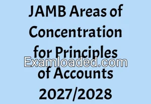 JAMB Areas of Concentration for Principles of Accounts 2027/2028 JAMB Areas of Concentration for Principles of Accounts 2027/2028