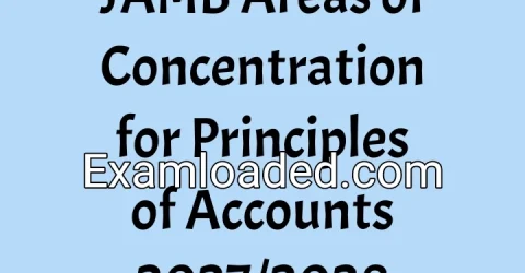 JAMB Areas of Concentration for Principles of Accounts 2027/2028