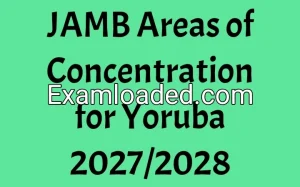 JAMB Areas of Concentration for Yoruba 2027/2028