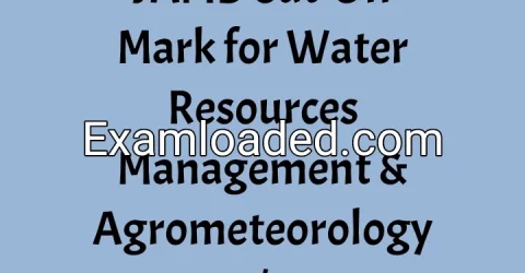 JAMB Cut-Off Mark for Water Resources Management & Agrometeorology 2027/2028