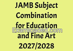 JAMB Subject Combination for Education and Fine Art 2027/2028