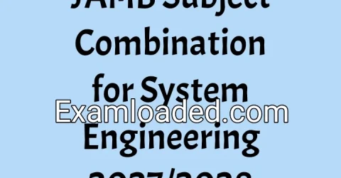 JAMB Subject Combination for System Engineering 2027/2028