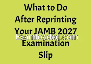 What to Do After Reprinting Your JAMB 2027 Examination Slip