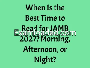 When Is the Best Time to Read for JAMB 2027? Morning, Afternoon, or Night?