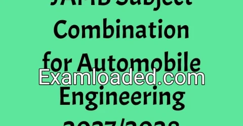 JAMB Subject Combination for Automobile Engineering 2027/2028