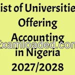 List of Universities Offering Accounting in Nigeria 2027/2028