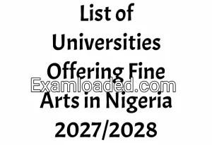 List of Universities Offering Fine Arts in Nigeria 2027/2028 List of Universities Offering Fine Arts in Nigeria 2027/2028