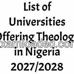 List of Universities Offering Theology in Nigeria 2027/2028